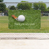 Golf Vielen Dank mit Golfball auf grünem Gras Banner (Insitu)