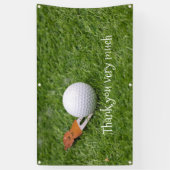 Golf Vielen Dank mit Golfball auf grünem Gras Banner (Vertikal)