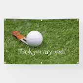 Golf Vielen Dank mit Golfball auf grünem Gras Banner (Horizontal)