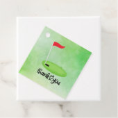 Golf Vielen Dank mit Text und Fahne auf Green Golf Geschenkanhänger (Beispiel)