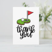 Golf Vielen Dank mit Text und Fahne auf grün Dankeskarte (Stehend Vorderseite)
