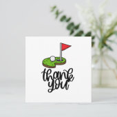 Golf Vielen Dank mit Text und Fahne auf grün Dankeskarte (Stehend Vorderseite)