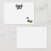 Golf Vielen Dank mit Text und Fahne auf grün Mitteilungskarte (Vorne/Hinten)