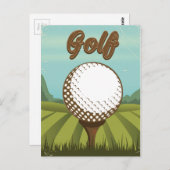 Golf Vintag Style Poster Postkarte (Vorne/Hinten)