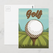 Golf Vintage-Stil Poster Postkarte (Vorne/Hinten)