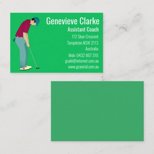 Golf Visitenkarte (Vorne/Hinten)