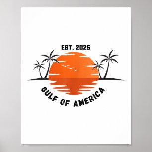 Golf von Amerika 2025 Amerikanische Flagge Mexiko Poster