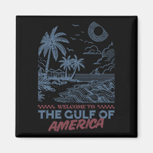 Golf von Amerika Beach Zeichnend Vintage Männer Fr Magnet