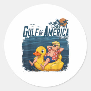 Golf von Amerika Est 2025 4. Juli Funny Trum Runder Aufkleber