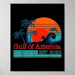 Golf von Amerika Est 2025 Retro Vintager Strand Poster