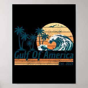 Golf von Amerika Est 2025 Retro Vintager Strand Poster