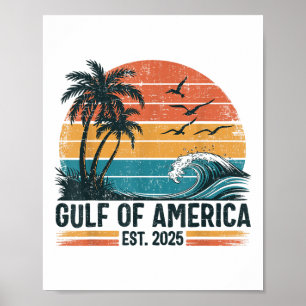 Golf von Amerika Est 2025 Retro Vintager Strand Poster