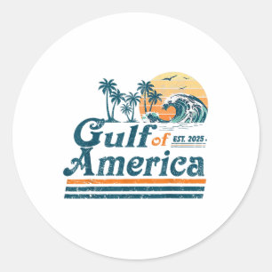 Golf von Amerika Est 2025 Retro Vintager Strand Runder Aufkleber