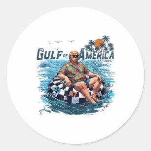 Golf von Amerika Est 2025 Retro Vintager Strand Runder Aufkleber