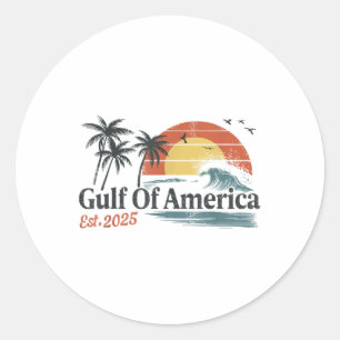 Golf von Amerika Est 2025 Retro Vintager Strand Runder Aufkleber