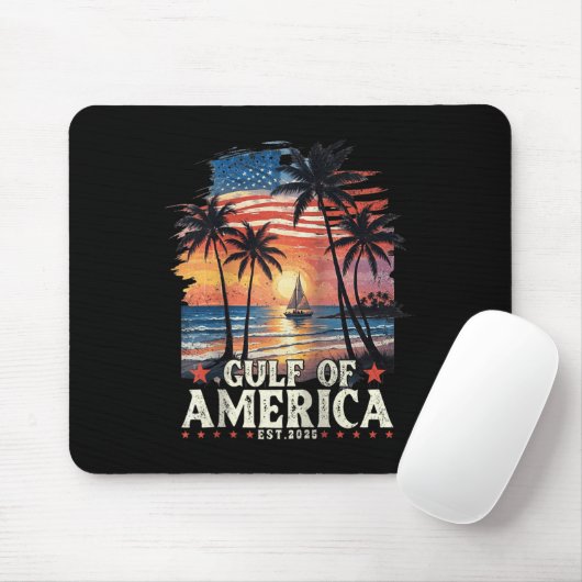 Golf von Amerika Est 2025 USA Flag Gul Mousepad (Mit Mouse)
