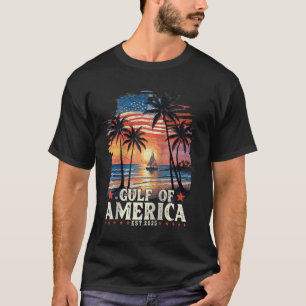 Golf von Amerika Est 2025 USA Flag Gul T-Shirt
