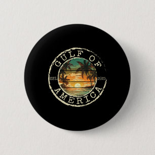 Golf von Amerika Est 2025 Vintag Beach Briefmarke Button