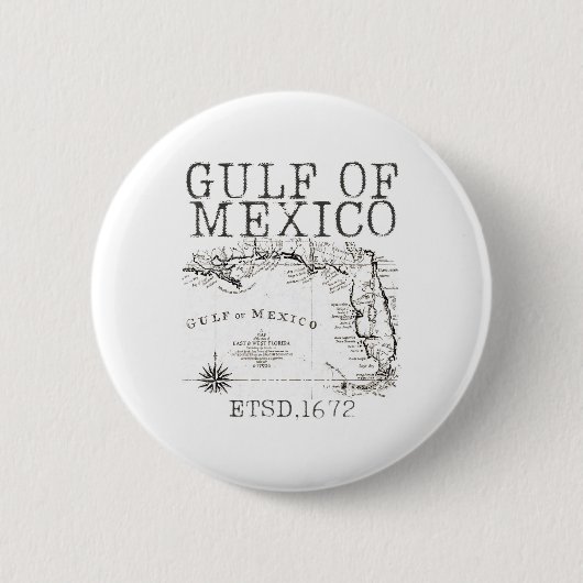 Golf von Amerika Funny Golf von Mexiko Flag Karte Button (Vorderseite)