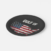 Golf von Amerika Funny Trump USA Map Flag Pappteller (Schrägansicht)