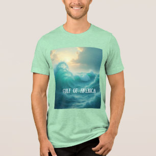 Golf von Amerika Ozean Meer grün Ozeanwellen Tri-Blend Shirt