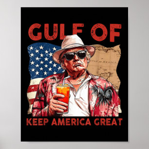 Golf von Amerika - Patriotische Amerikas Fahne des Poster