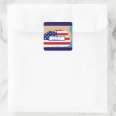 GOLF VON AMERIKA QUADRATISCHER AUFKLEBER (Tasche)