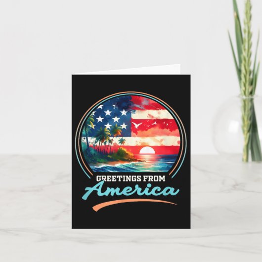 Golf von Amerika Retro Vintager Strand Karte (Vorderseite)