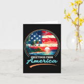 Golf von Amerika Retro Vintager Strand Karte (Gelbe Blume)