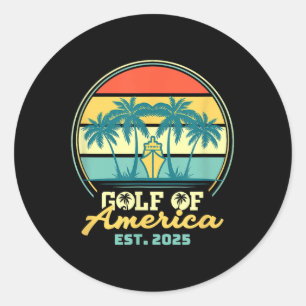 Golf von Amerika Shirt Est 2025 Retro Vintag B Runder Aufkleber