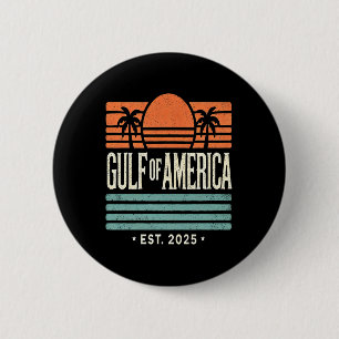 Golf von Amerika Sunset & amp; Palmen Trees Retro Button