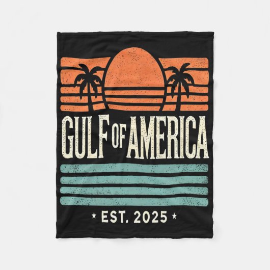 Golf von Amerika Sunset & amp; Palmen Trees Retro Fleecedecke (Vorderseite)