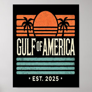 Golf von Amerika Sunset & amp; Palmen Trees Retro Poster