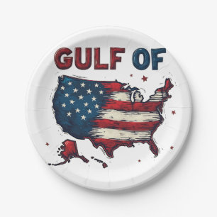 Golf von Amerika USA Karte Trump USA Golf von Mexi Pappteller