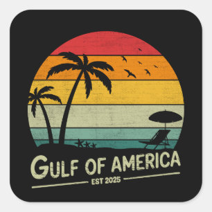 Golf von Amerika Vintages patriotisches amerikanis Quadratischer Aufkleber