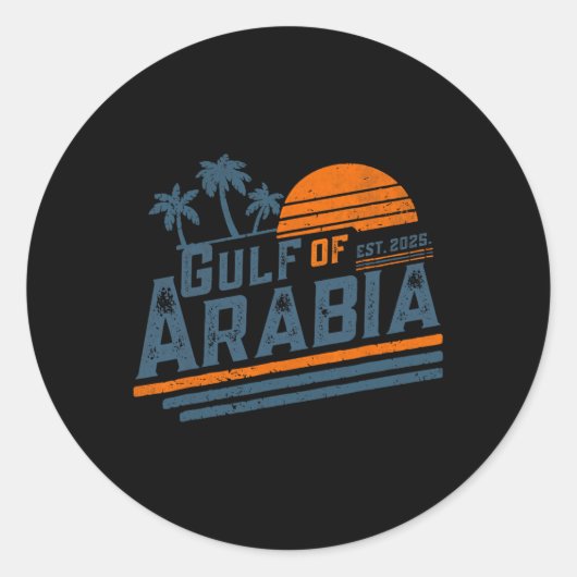 Golf von Arabien Ende 2025 Trump Arabischer Golf F Runder Aufkleber (Vorderseite)