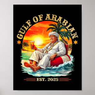 Golf von Arabien Est 2025 Der sonnige Trump Vintag Poster