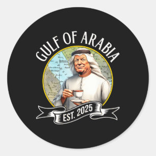 Golf von Arabien Est 2025 Lustig Trump Vintage 1 Runder Aufkleber