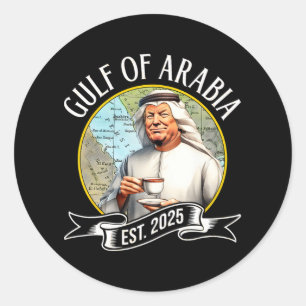 Golf von Arabien Est 2025 Lustig Trump Vintage  Runder Aufkleber
