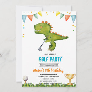 Golf von Dinosaurier - Einladung zum Geburtstag
