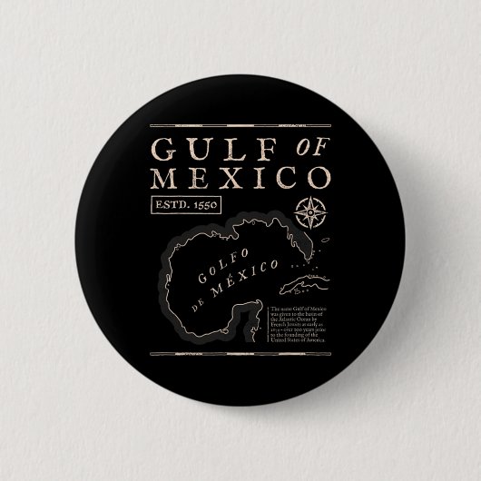 Golf von Mexiko 1672 Historische Karte Button (Vorderseite)