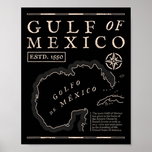 Golf von Mexiko 1672 Historische Karte  Poster (Vorne)