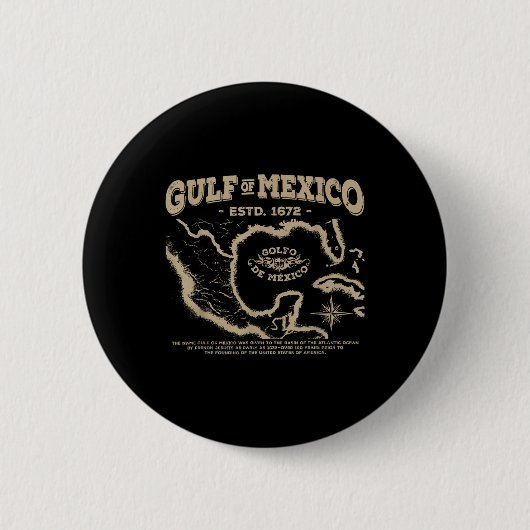 Golf von Mexiko 1672 Karte Button (Vorderseite)