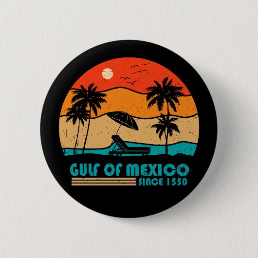 Golf von Mexiko bleib salzig vintage Button (Vorderseite)