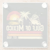 Golf von Mexiko bleibe salzig Vintag Glasuntersetzer (Rückseite)