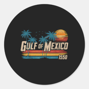Golf von Mexiko Est 1550 Retro Vintag Beach Golf O Runder Aufkleber