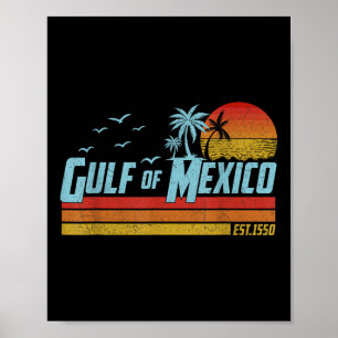Golf von Mexiko Est 1550 Retro Vintager Strand Poster