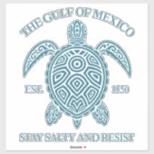 Golf von Mexiko ESTD 1550 Bleibe Salty and Resist Aufkleber (Blatt)