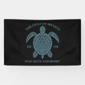 Golf von Mexiko ESTD 1550 Bleibe Salty and Resist Banner (Horizontal)