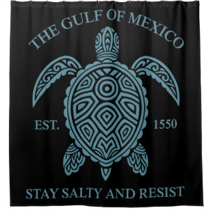 Golf von Mexiko ESTD 1550 Bleibe Salty and Resist Duschvorhang